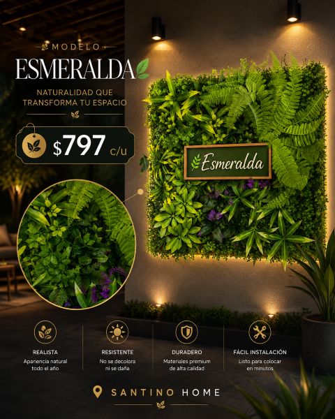 Jardín Vertical Esmeralda – 50 x 50 cm